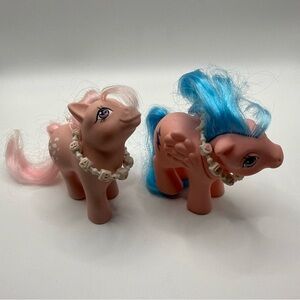 My Little Pony G1 set - Baby Cotton Candy and Baby Firefly Pegasus w/Necklaces